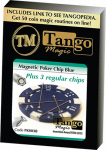 (image for) Magnetic Poker Chip Blue plus 3 regular chips (PK003B) by Tango Magic - Trick
