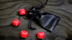 (image for) Set of 4 Leather Balls for Cups and Balls (Red) by Leo Smetsers - Trick