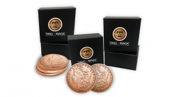 (image for) Copper Morgan Expanded Shell plus 4 four Regular Coins (Gimmicks and Online Instructions) by Tango Magic - Trick