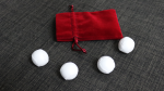 Set of 4 Leather Balls for Cups and Balls (White w/White Stitching) by Leo Smetsers - Trick (image for) Set of 4 Leather Balls for Cups and Balls (White w/White Stitching) by Leo Smetsers - Trick