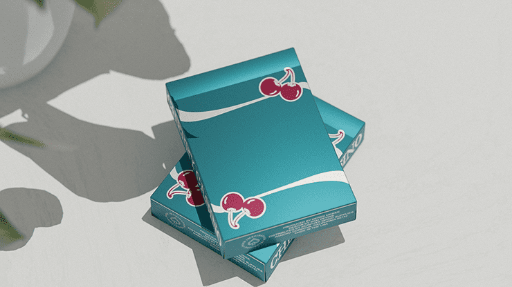 (image for) Cherry Casino (Tropicana Teal) Playing Cards by Pure Imagination Projects - Click Image to Close