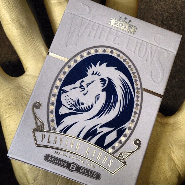White Lions Series B Blue Playing Cards