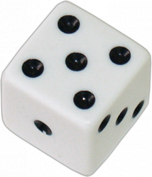 (image for) Die 1 White Economy w/ Black Spots 19mm - Trick