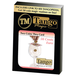 (image for) Two Coins Thru Card (E0016) (50 cent Euro) by Tango - Trick