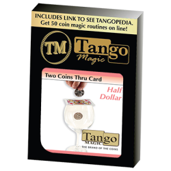 (image for) Two Coins Thru Card (D0018) (Half Dollar) by Tango - Trick