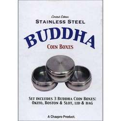 (image for) Stainless Steel Buddha Coin Box Set by Chazpro Magic - Trick