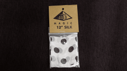 (image for) Silk 12 inch (White with Black Polka Dots) by Pyramid Gold Magic