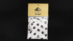 (image for) Silk 36 inch (White with Black Polka Dots) by Pyramid Gold Magic