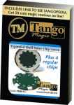 (image for) Expanded Shell Poker Chip Green plus 4 Regular Chips (PK001G) by Tango Magic - Trick
