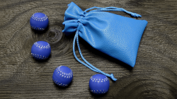 (image for) Set of 4 Leather Balls for Cups and Balls (Blue) by Leo Smetsers - Trick