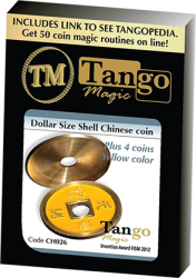 (image for) Dollar Size Shell Chinese Coin (Yellow) by Tango Magic (CH026)