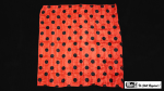 (image for) Polka Dot Hanky, Black on Red (21 inches x 21 inches) by Mr. Magic - Trick