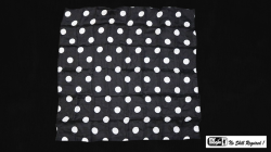 (image for) Polka Dot Hanky, White on Black (21 inches x 21 inches) by Mr. Magic - Trick