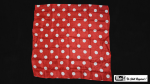 (image for) Polka Dot Hanky, White on Red (21 inches x 21 inches) by Mr. Magic - Trick