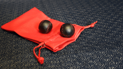 (image for) Chop Cup Balls Black Leather (Set of 2) by Leo Smetsers - Trick
