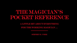 (image for) The Magician's Pocket Reference by Jorge Mena - Book