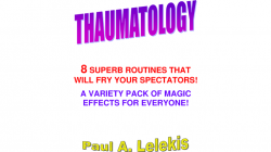 (image for) THAUMATOLOGY by Paul A. Lelekis eBook DOWNLOAD