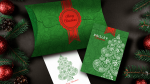 (image for) Paisley Metallic Green Christmas Playing Cards by Dutch Card House Company
