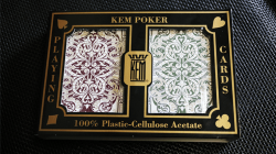 (image for) KEM Poker Plastic Playing Cards Jacquard (Purple and Green 2 deck set Jumbo Index)