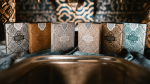 (image for) Limited Edition 2019 National Playing Card Deck Zellij Tile (Club Room) COPPER/BLACK by Seasons Playing Card