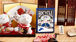 (image for) Bicycle Maneki Neko (Blue) Playing Cards by Bocopo
