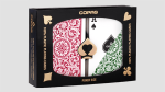(image for) Copag 1546 Plastic Playing Cards Poker Size Regular Index Green and Burgundy Double-Deck Set