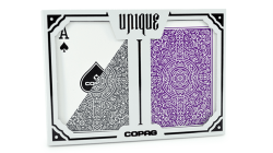 (image for) Copag Unique Plastic Playing Cards Poker Size Regular Index Gray and Purple Double-Deck Set
