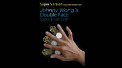 (image for) Super Version Double Face Super Triple Coin (Quarter Dollar Size) by Johnny Wong - Trick