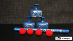 (image for) Indian Street Cups with Wand (Hand painted blue) by Mr. Magic - Trick