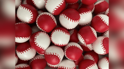 (image for) Set of 4 Leather Balls for Cups and Balls (Red and White) by Leo Smetsers - Trick