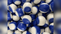 (image for) Set of 4 Leather Balls for Cups and Balls (Blue and White) by Leo Smetsers - Trick