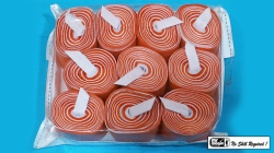 (image for) Mouth Coil 60ft/10ct (Orange/White) by Mr. Magic - Trick