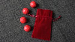 (image for) Set of 4 Leather Balls for Cups and Balls (Red and Red) by Leo Smetsers - Trick