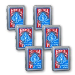 (image for) Clear Bicycle Playing Cards 6-PACK (Blue)