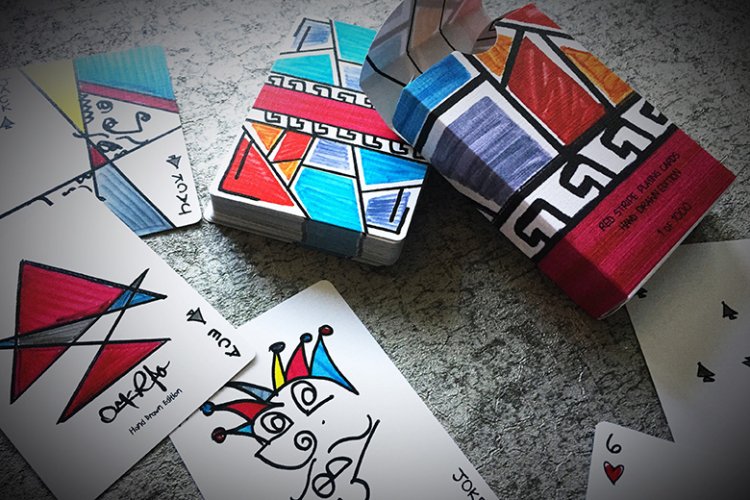 (image for) Red Stripe Playing Cards Hand Drawn Edition - Click Image to Close