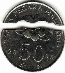(image for) Coin Bite (Malaysia 50 Cent) - Trick