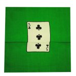 (image for) Card Silk Set 9 inch (3 of clubs + blank) by Vincenzo Di Fatta