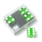 (image for) Dice 4-pack green Near-precision 19mm (casino)