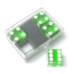 (image for) Dice 4-pack green Near-precision 19mm (casino)