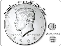 (image for) Jumbo 7 inch Chrome Half Dollar - Trick