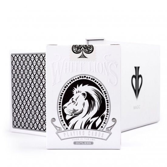 (image for) White Lions Outliers Set (Reverse) Playing Cards - Regular Twin Box by David Blaine - Click Image to Close