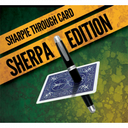 (image for) Sharpie Through Card SHERPA Version (DVD and Gimmick) Blue by Alakazam Magic - DVD