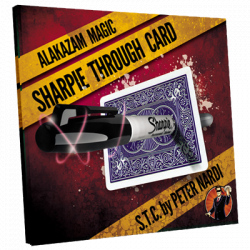 (image for) Sharpie Through Card (Gimmick and Online Instructions) Blue by Alakazam Magic - DVD