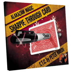 (image for) Sharpie Through Card (Gimmick and Online Instructions) Red by Alakazam Magic - DVD