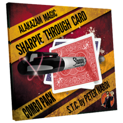 (image for) Sharpie Through Card Combo Pack (Gimmick and Online Instructions) Red and Blue by Alakazam Magic - DVD