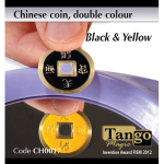 (image for) Chinese Coin (CH0017) Black & Yellow by Tango Magic - Tricks