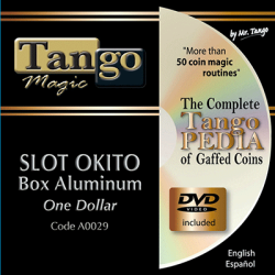 (image for) Slot Okito Coin Box (Aluminum w/DVD)(A0029) One Dollar by Tango Magic - Tricks