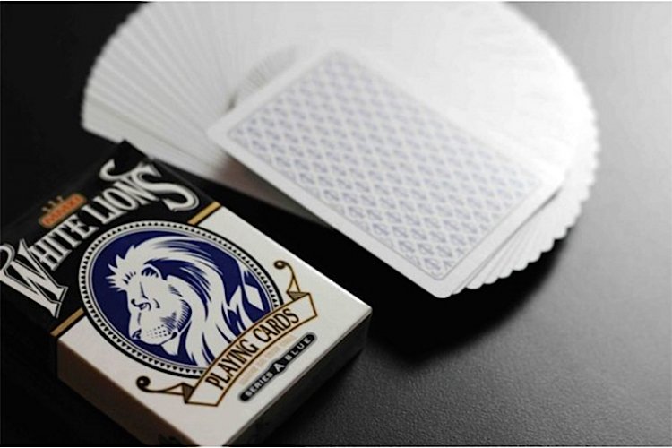 (image for) White Lions Series A Blue Playing Cards - Click Image to Close