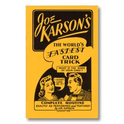 (image for) World's Fastest Card Trick by Joe Karson - Book