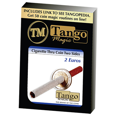 (image for) Cigarette Through 2 Euros (E0013) (Two Sided) - Trick - Click Image to Close